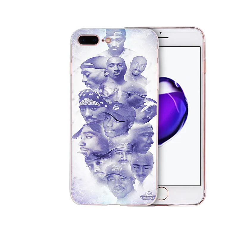 Мягкий силиконовый чехол для телефона iphone X XS XR XSMAX 6S 6 7 8 plus 5s 5 se Pop hip-hop singer 2Pac TPU