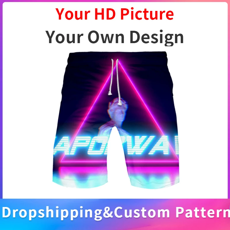 Vaporwave 3D печатные 2019 горячие продажи пляжные шорты для Мужские Пляжные Шорты