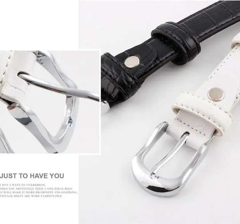 

Candy Color Metal Buckle Versatile with decorative snake stitch waistband for ladies Leather Belt Female Straps Waistband belts