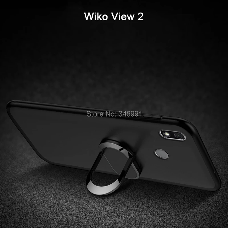 Чехол для Wiko View 2 роскошный 6,0 дюймов мягкий черный силиконовый магнитный автомобильный держатель кольцо Coque для Wiko View 2 чехлы для телефонов