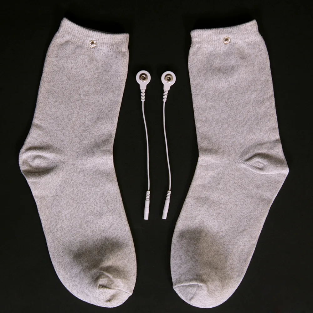 Длинный размер проводящий Серебряный волоконный электрод Sockss массаж десятки