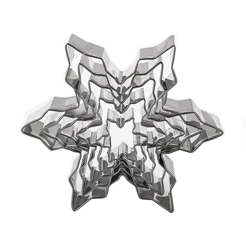 5 шт./компл. искусственная форма десерт Снежинка из нержавеющей стали 3D резак