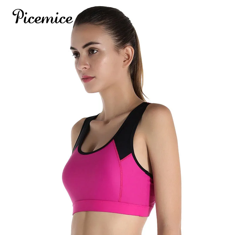 

Picemice Factory Direct Women Sport Bra Shockproof No Bounce Quick-dry High Performance Top Yoga Running High Strength Nylon Bra