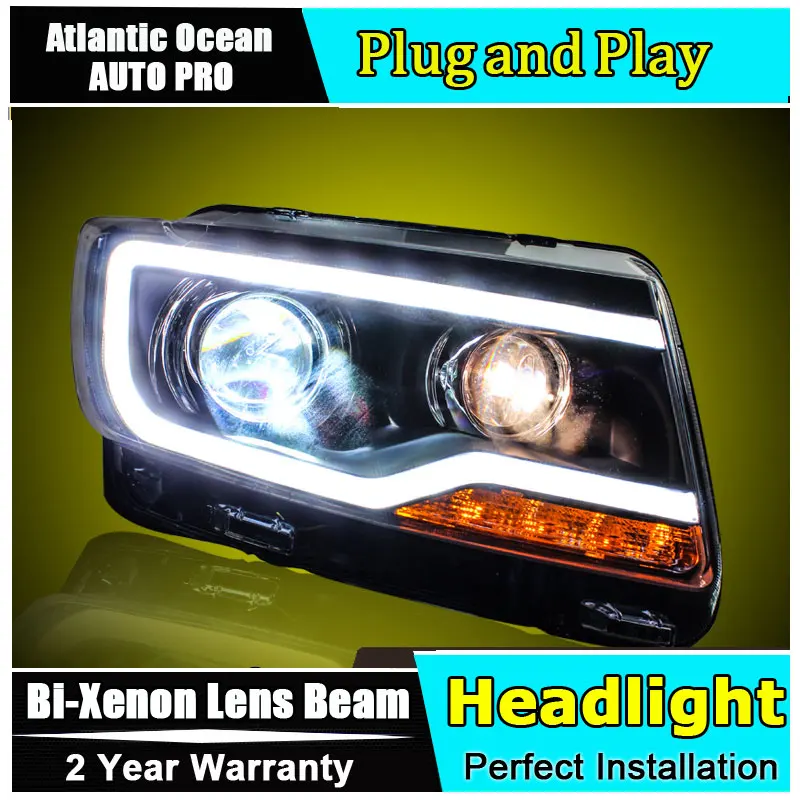 

new design car styling For Jeep Compass headlights 2011-2015 For Compass led head lamp Bi-xenon Double lens HID KIT led drl