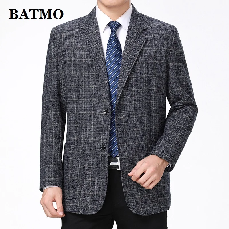 

Мужской пиджак в клетку Batmo, повседневный пиджак в стиле смарт-кэжуал, большие размеры 10, 2019