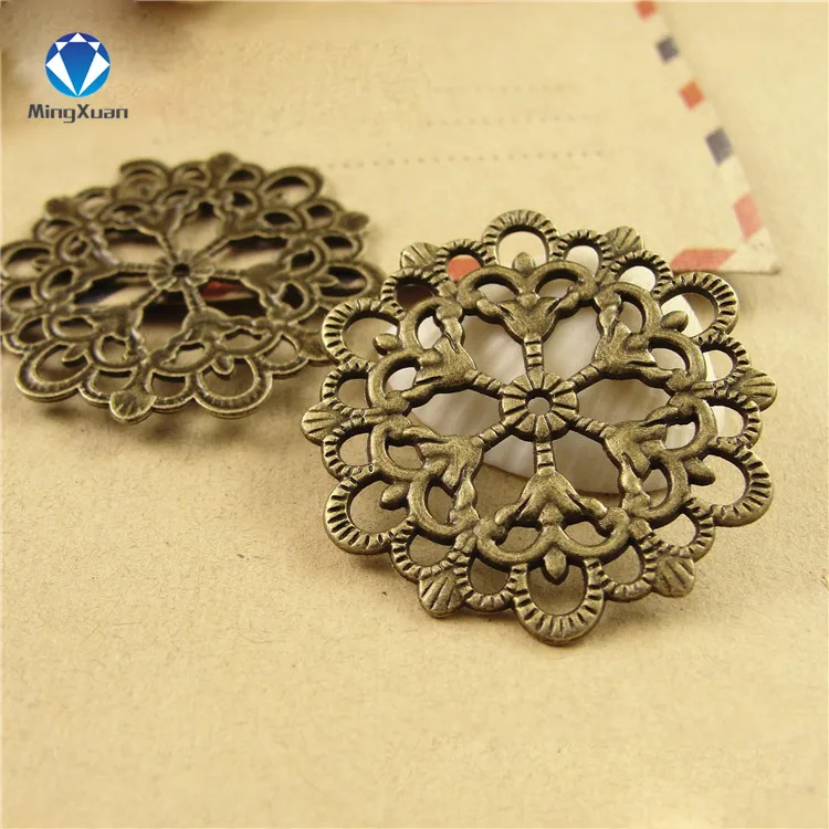 Antique Bronze MINGXUAN 20 шт./лот античная бронза 29 мм круглый цветочный мотив амулеты хорошее качество и Diy ювелирных изделий C879 - Цвет: Antique Bronze