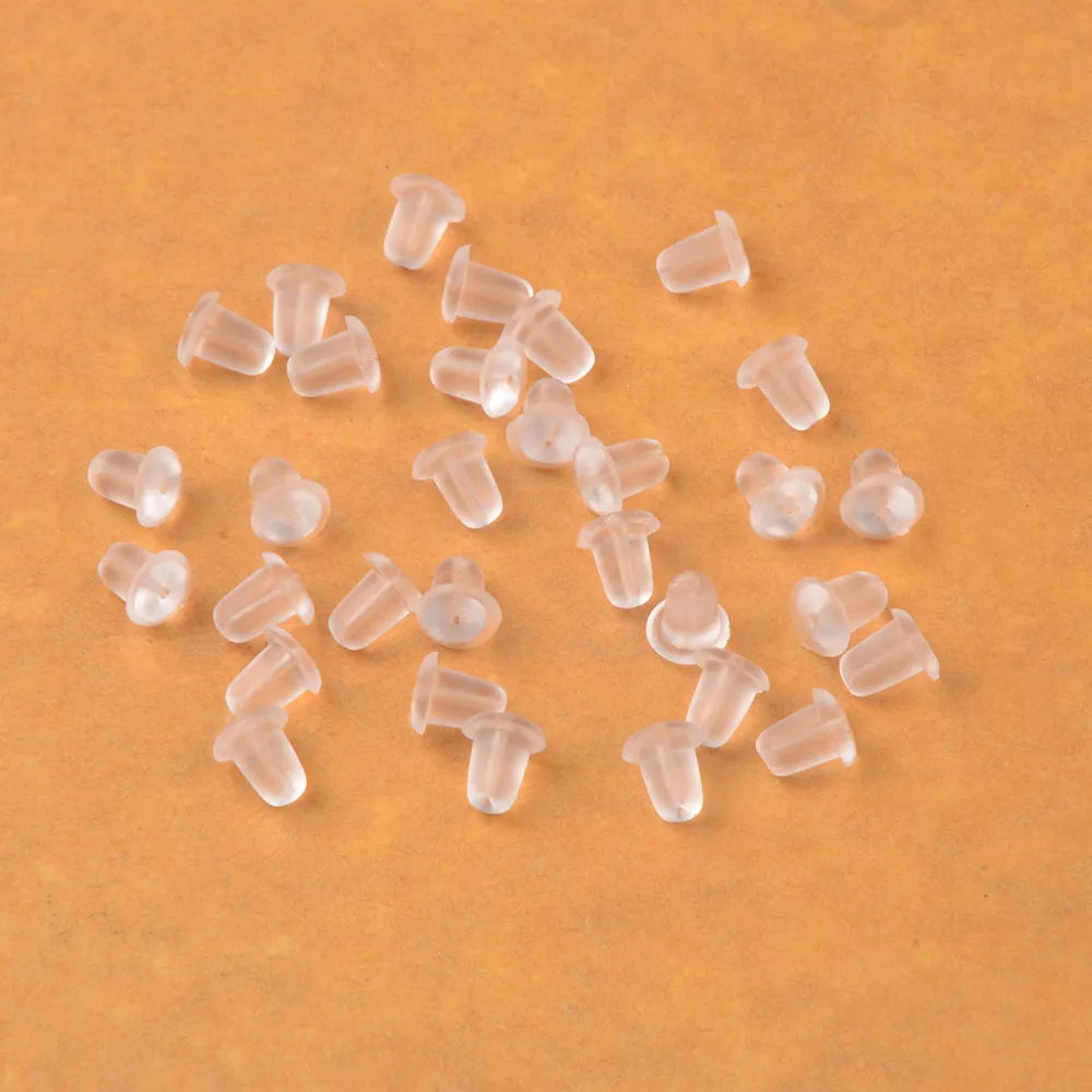 

500 PCS/lot Soft Silicone Clear White Rubber Earring Back Stoppers DIY Jewelry Making for Stud Earrings Ear Plugs Accessories