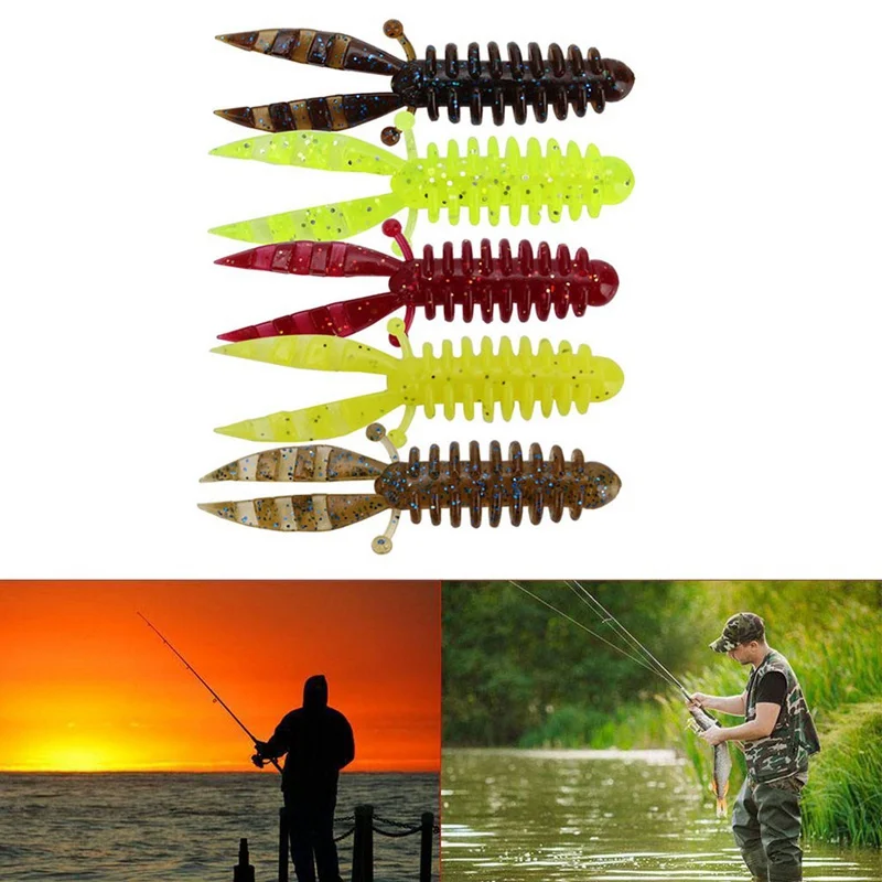 

5pcs/set Fishing Lures Multi-Section Desgin Shrimp Shape Soft bait Bionic soft insect soft shrimp fake bait Lure