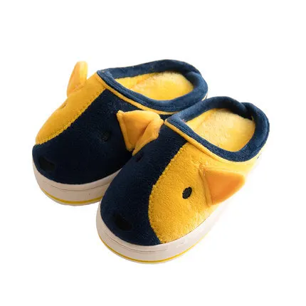 Домашние тапочки для мальчиков и девочек Сезон осень-зима с милым рисунком