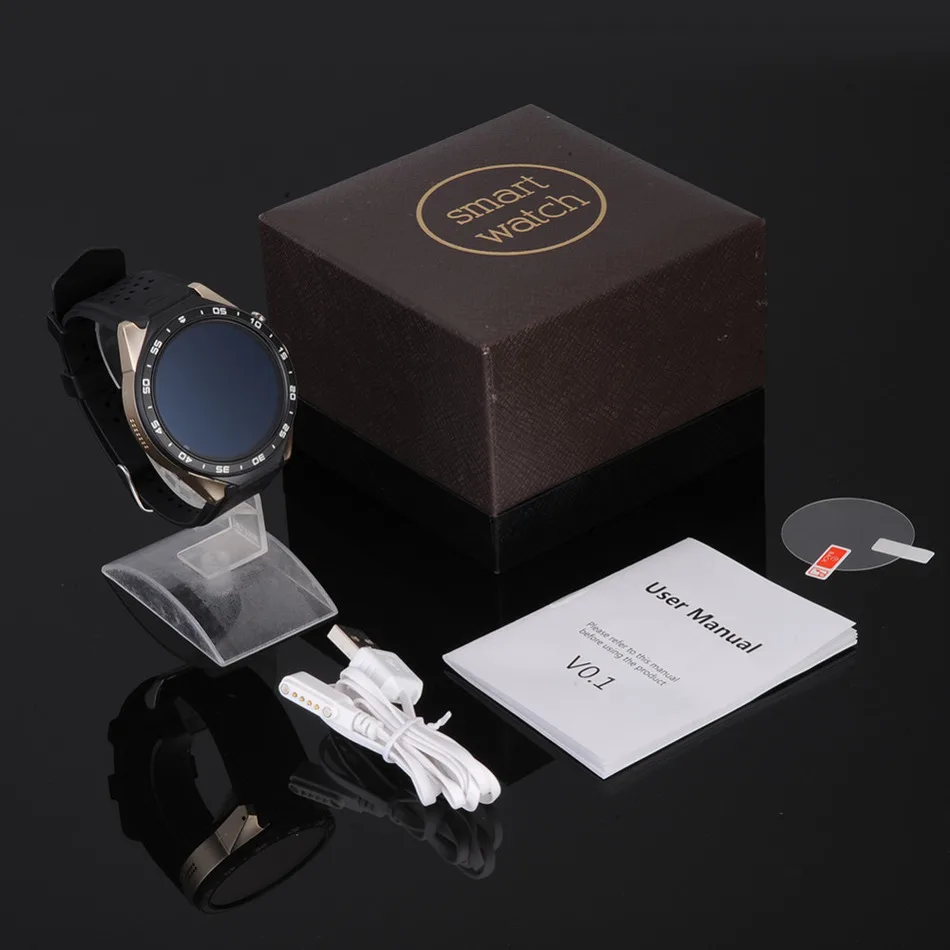 FREZEN Kingwear KW88 Android 5 1 Смарт часы 3g WI FI 39 дюймов SmartWatch телефон Mtk6580 Nano SIM монитор
