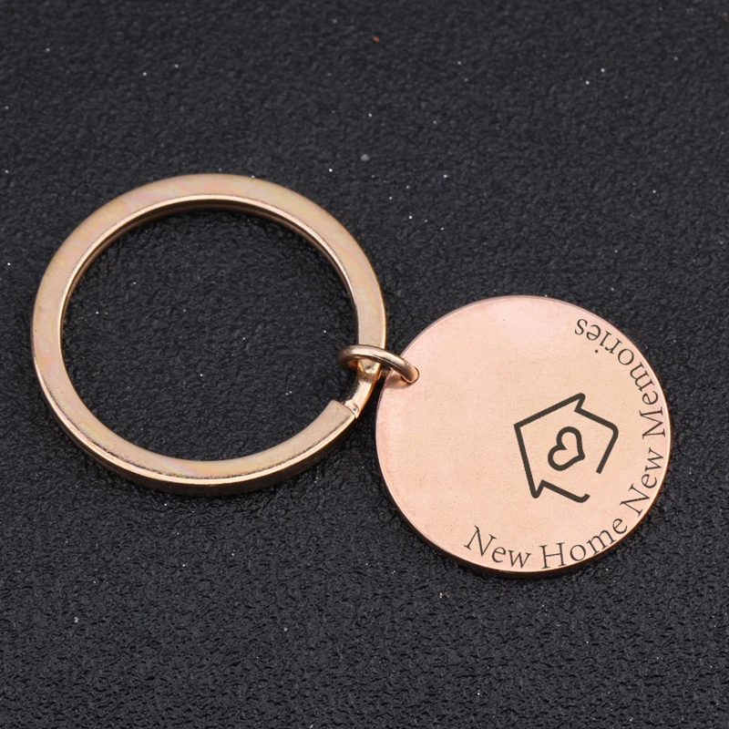 Круглый брелок из нержавеющей стали ручная печать новый дом новые воспоминания