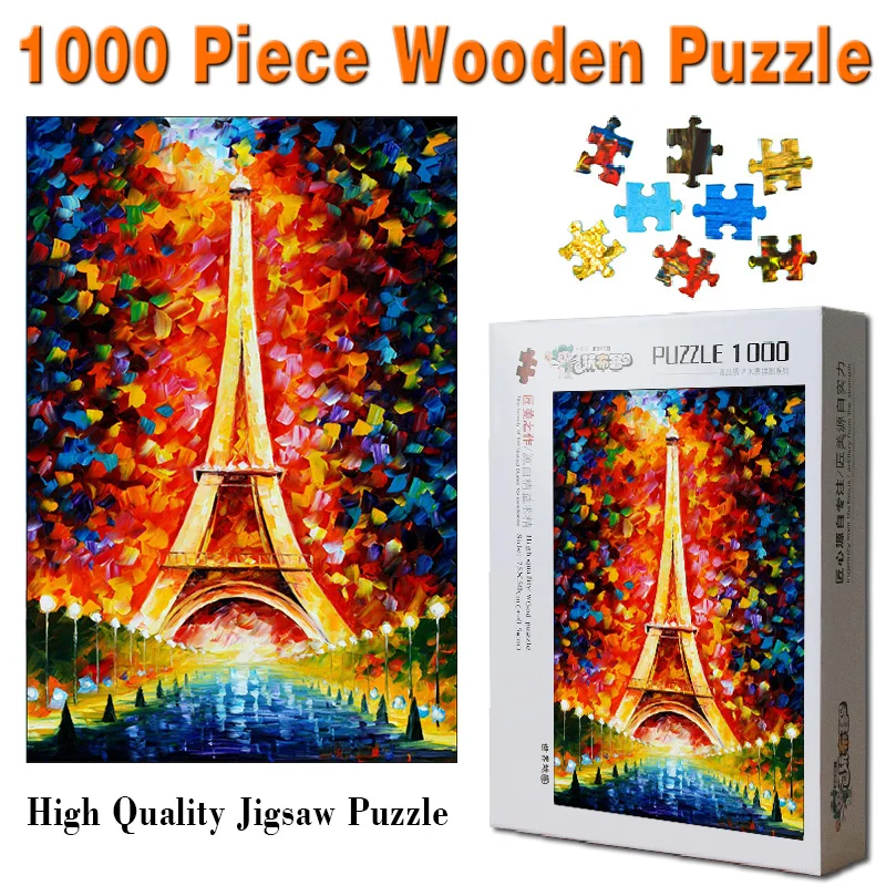 

520/1000/1500 Pieces Wooden Puzzle For Adult Educational Developmental Kids Training Toy Gift Puzzle