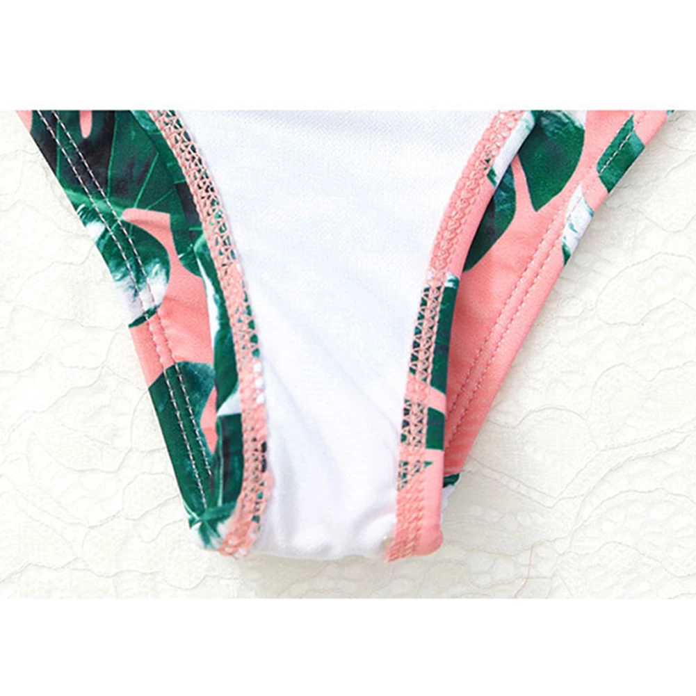 Новинка 2019 бикини с принтом зеленых листьев женский купальник сексуальный