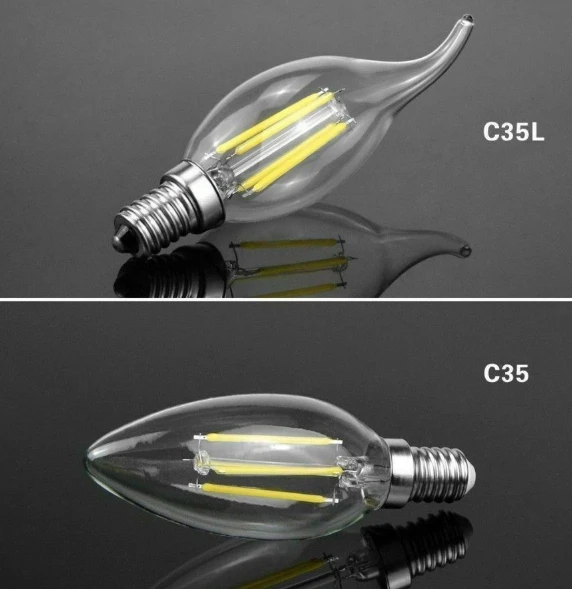 2x E14 LED лампа Эдисона свеча накаливания теплый белый бытовые продукты