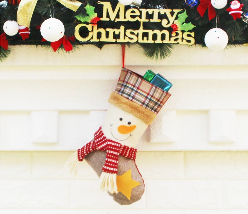 1 шт. красочные Рождество Чулки для женщин рукой решений Санта Клаус Лось