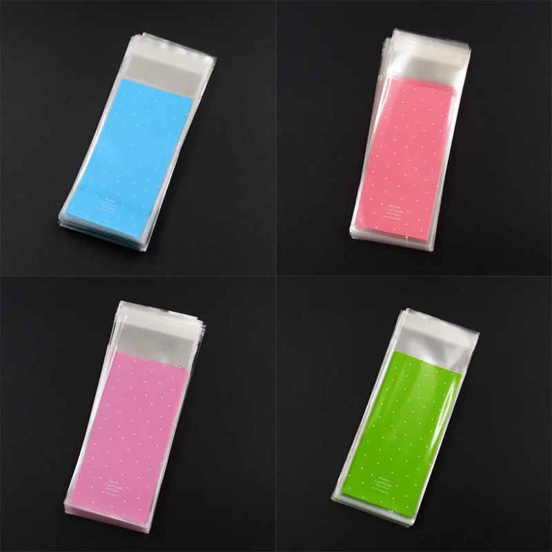 

100 шт./лот мини пластиковая упаковка для печенья 5x10 см пакеты для обертывания капкейков самоклеящиеся пакеты из ОПП Подарочный пакет для кон...