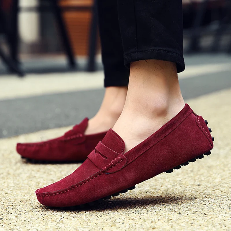 UPUPER Soft Leather Men's Casual Shoes Genuine Loafers Men Moccasins Slip-on Driving Plus Size 38-47 | Обувь