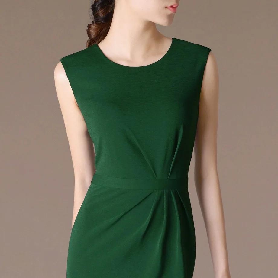 2017 Лето ПР пригородных Элегантный темперамент Круглый воротник платье без