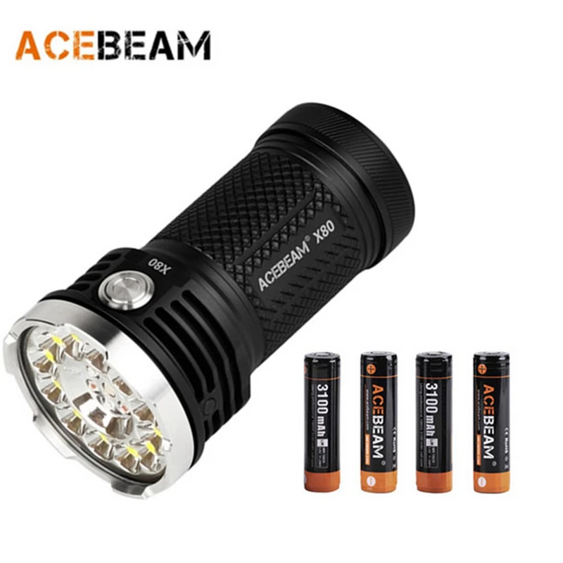 ACEBEAM X80 ручной фонарик 12 * CREE XHP50.2 светодиодный Макс 25000 люмен луч бросать 332 м