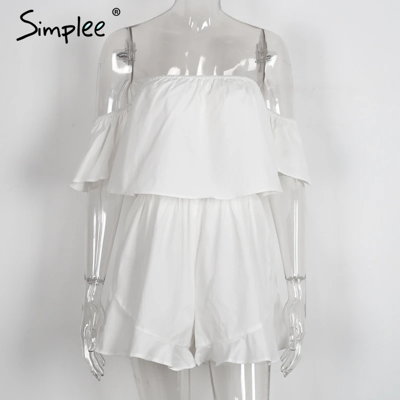 Женский элегантный комбинезон Simplee ромпер с открытыми плечами летние пляжные