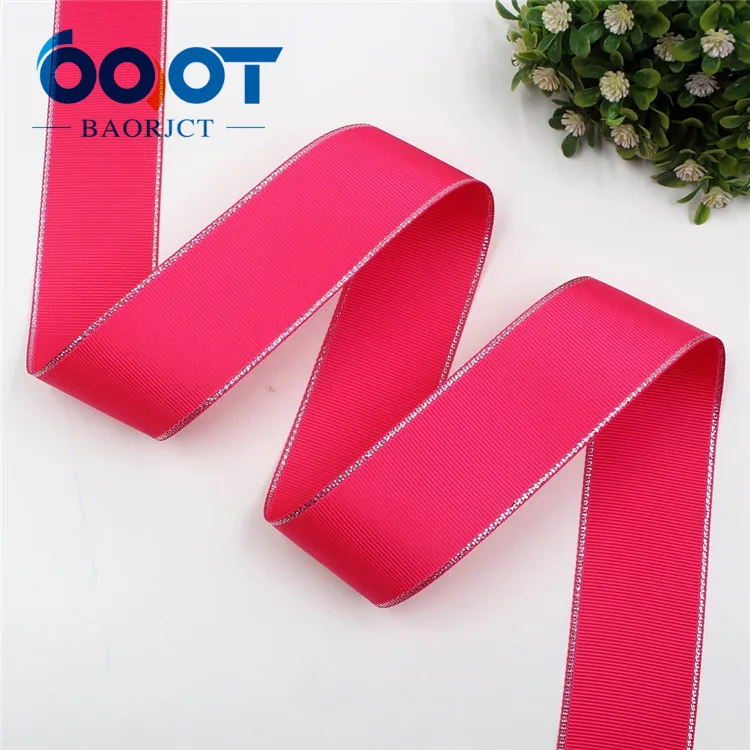 I-19316-595 OOOT BAORJCT I-19316-595 38 мм 10 ярдов Серебряный двусторонний grosgrain ленты, DIY лук кепки аксессуары и украшения - Цвет: I-19316-595