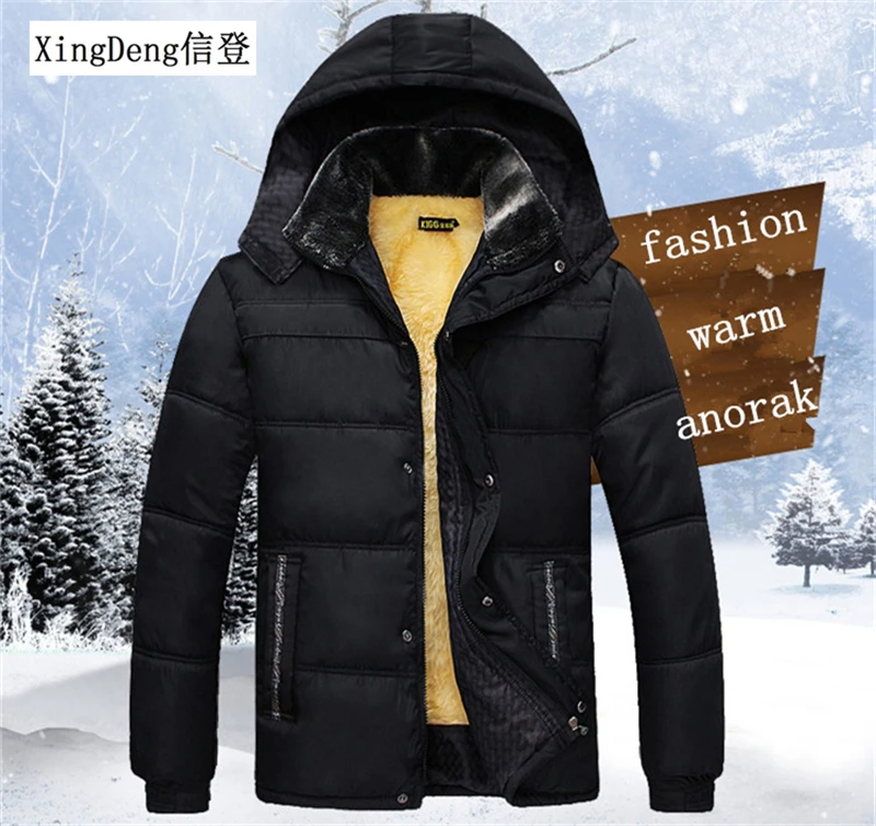 

XingDeng 2018 New Mens thick warm fashion Jackets windcheater 80s Hooded Casual Sporting top Coat thicken clothes plus 3xl