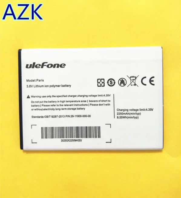 Аккумулятор AZK для Ulefone Paris X 2250 мА ч высокое качество | Мобильные телефоны и