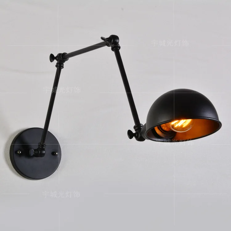 

Europe Long Arm The Three Section Aisle Originality Concise Wrought Iron Long Rod Personality Flexible Bedside Wall Lamp