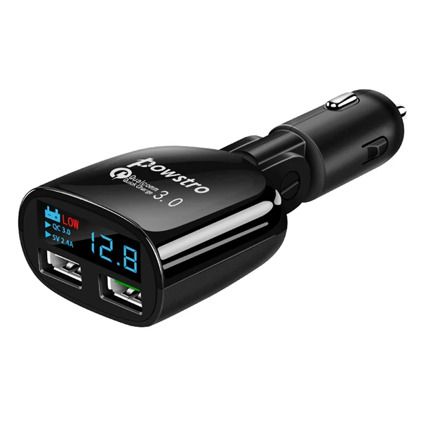 Powstro Быстрая зарядка 3,0 Автомобильное зарядное устройство двойной USB зарядное устройство для телефона настенный адаптер для путешествий 3,0+ 5 В а Предупреждение о низком напряжении - Тип штекера: Black