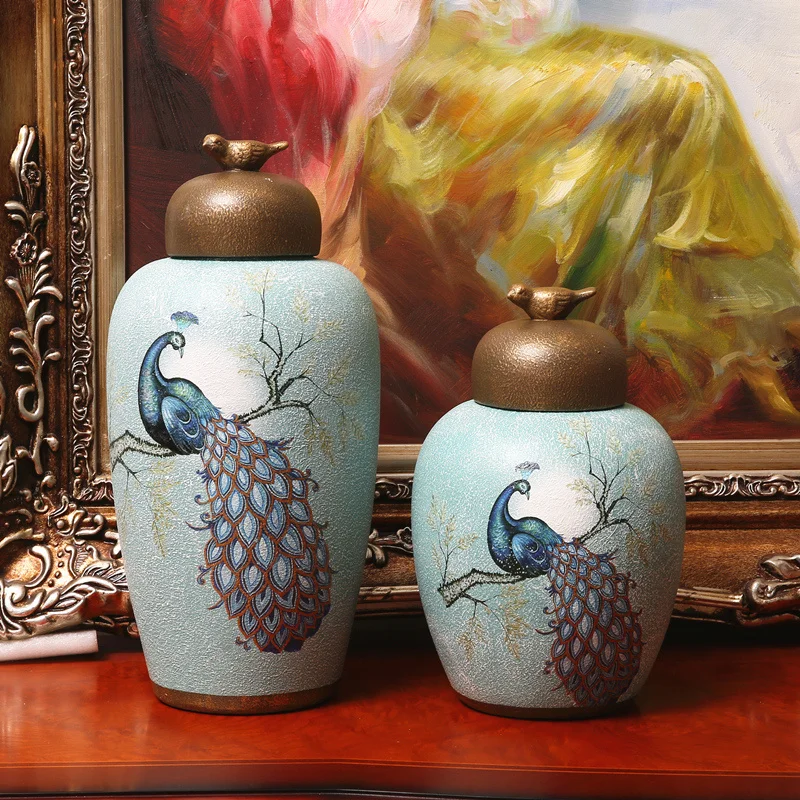 

country and ceramic storage tank Home Furnishing soft decoration living room entrance wine showroom decoration style
