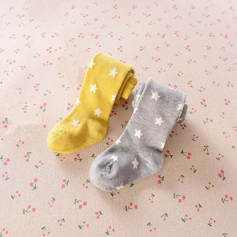 Колготки для маленьких девочек со звездами 2018 года чулки новорожденных детские
