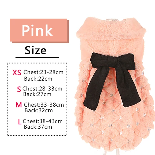 Розовый HOOPET Pet Clothes Elegant Luxury Fur Winter Overcoat Small Dog Cat Clothes Bowknot Chihuahua - Цвет: Розовый