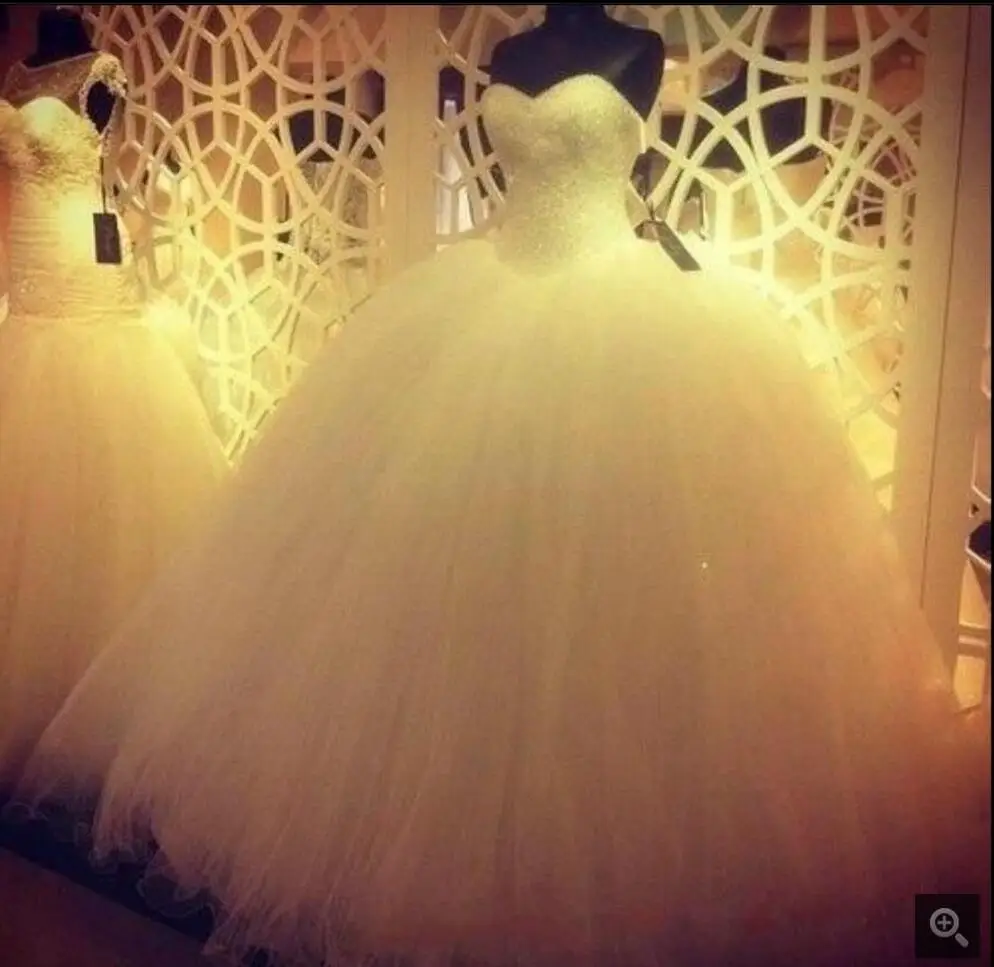 2016 стильное бальное платье принцессы свадебное с бисером недорогие Пышные