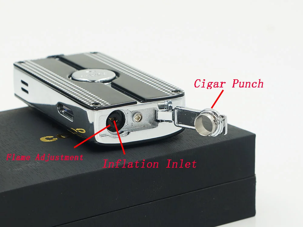 Европейский покупатель Cohiba классический металлический газовый бутан 3 Факел