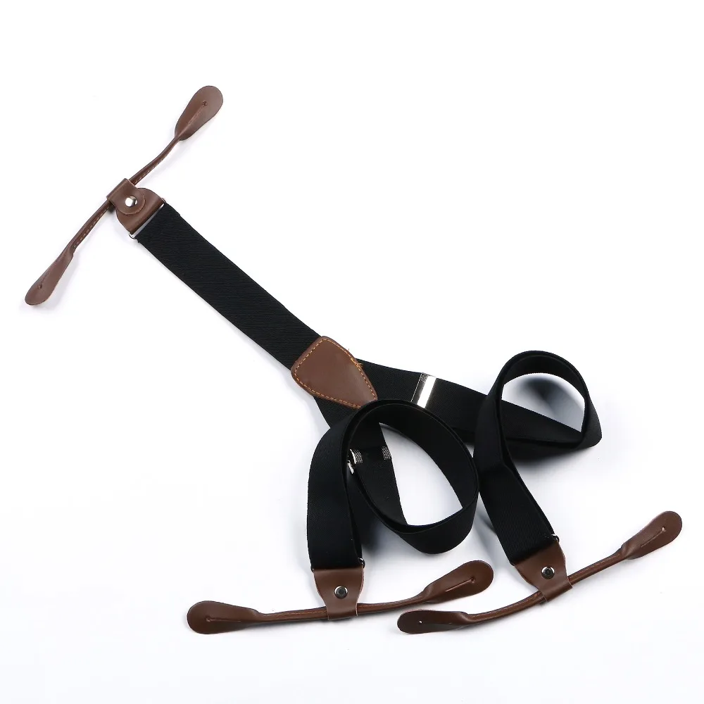 Подтяжки в стиле унисекс регулируемые планшетоны стандартные однотонные черные