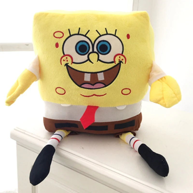 80cm Sponge Bob 1 предмет, детская одежда на рост 80, 100 см рисунком из мультфильма «Губка Боб» детские игрушки с изображением Губки Боба и 70/80 см Патрик плюшевые мягкие игрушки Аниме Кукла рождественские подарки для детей и девочек игрушки - Цвет: 80cm Sponge Bob