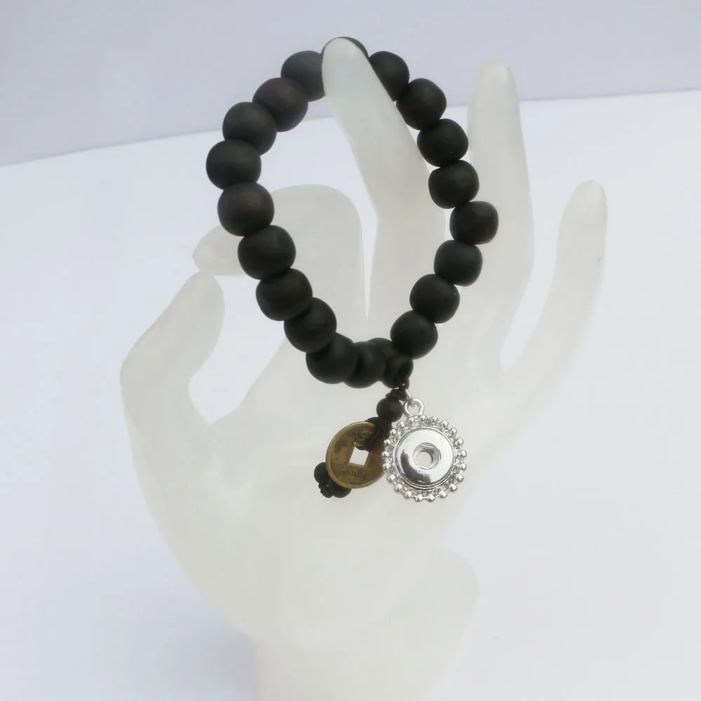 1 шт. буддийский молитвенный браслет унисекс с черными деревянными бусинами 18
