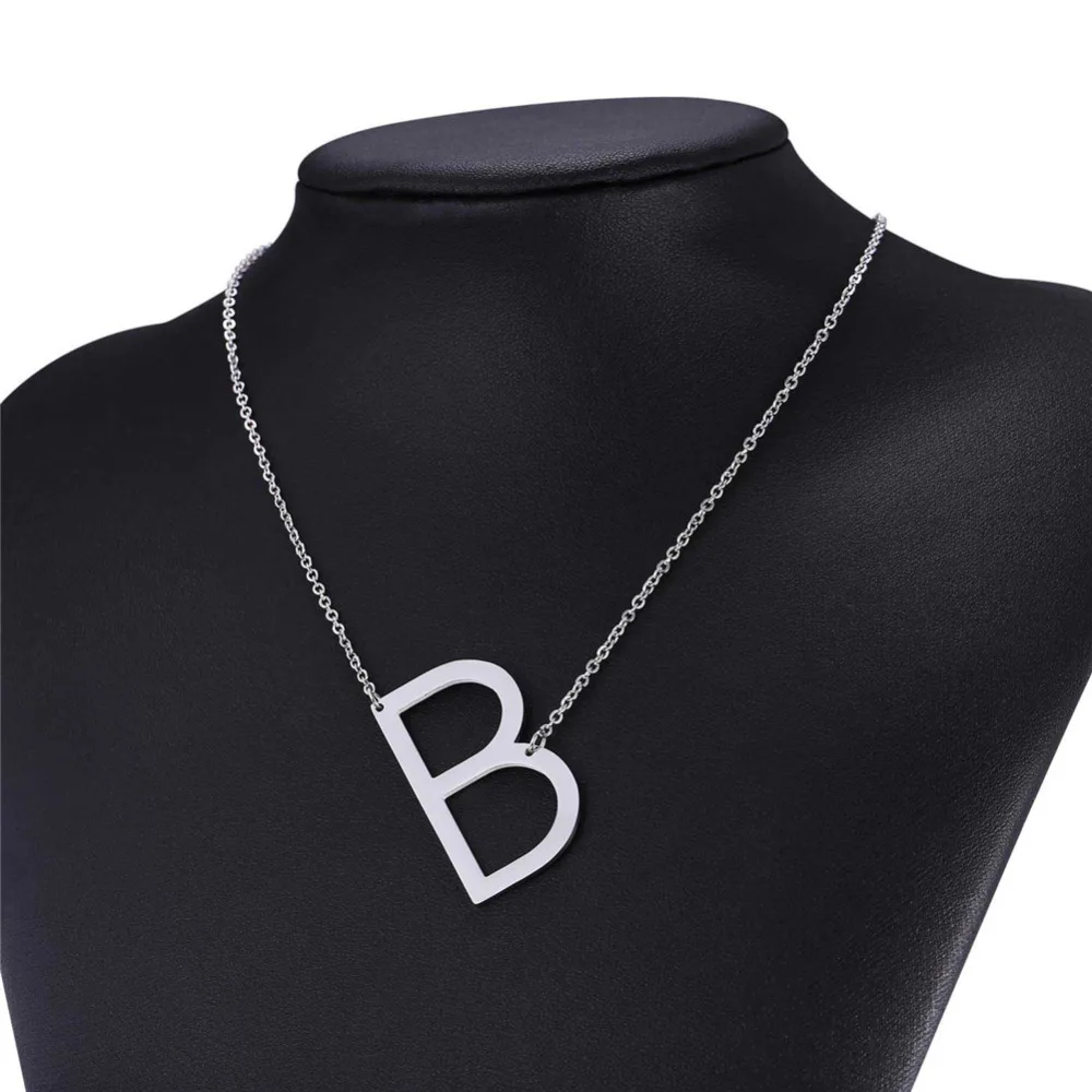 Модное ожерелье с 26 буквами алфавита из нержавеющей стали подвеска цепочкой