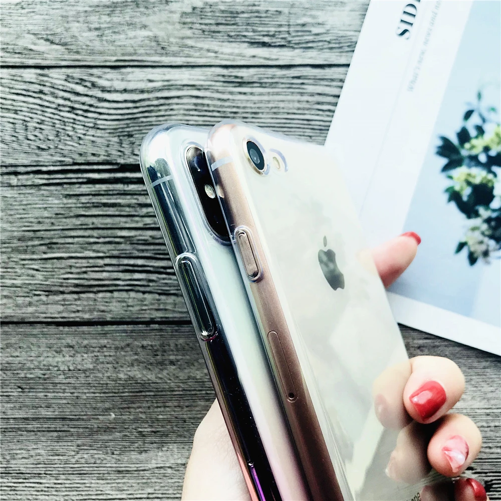 Чехлы для Iphone 7 Новый ультра тонкий Blue Ray Градиент красочный чехол телефона IPhone Plus