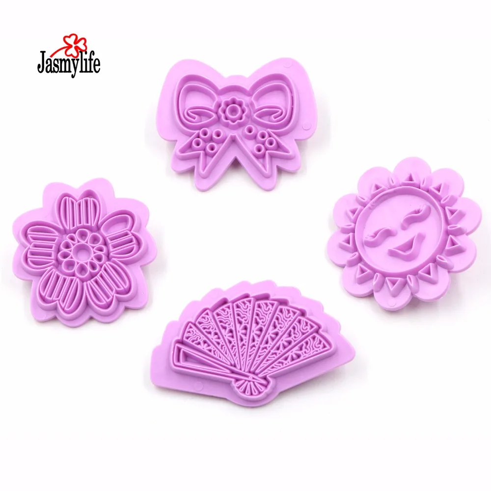 4 шт./компл. DIY помадка торта формочки для печенья Плунжер декорирования тортов