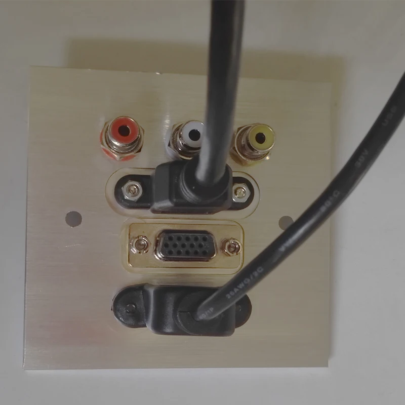 Несколько RCA настенная розетка с HDMI VGA USB, высококачественный алюминиевый сплав для гостиничных встреч использования