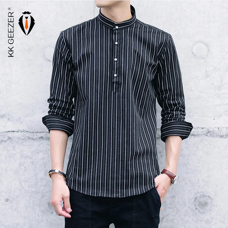 Мужская рубашка на каждый день полосатая хлопок 97% формальная деловая