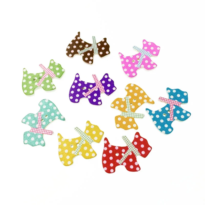 50 шт. Модные Разноцветные деревянные пуговицы для собак аксессуары шитья