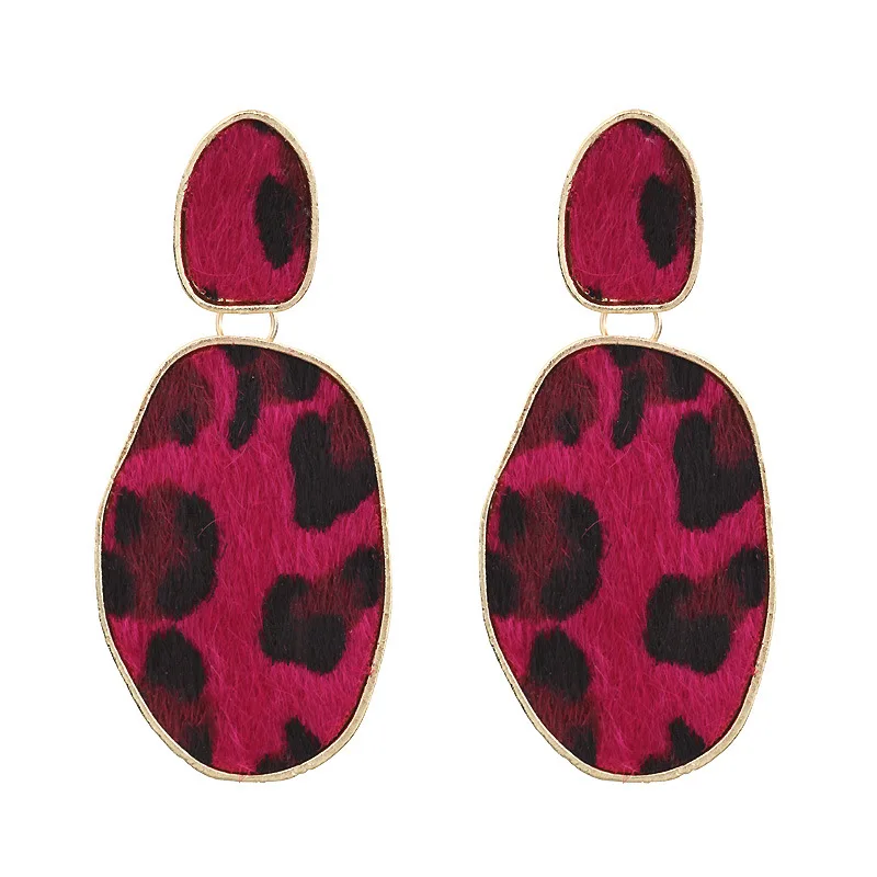 DIEZI 4 Colors Bohemia Coffee Red Leopard Drop Earrings For Women Korean Jewelry Brincos 2019 New Friends Party Gifts | Украшения и
