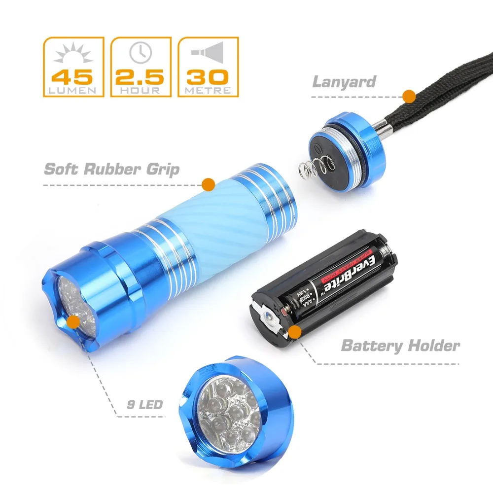 EverBrite Мини светодиодный фонарик 4 Pack Алюминиевый (W/O батарея) партия Сувениры