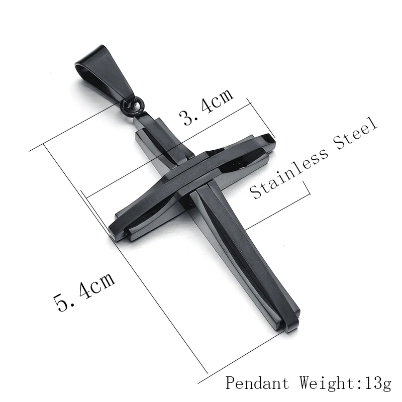 Ожерелье с подвеской в стиле панк рок из нержавеющей стали|cross pendant necklace|pendant