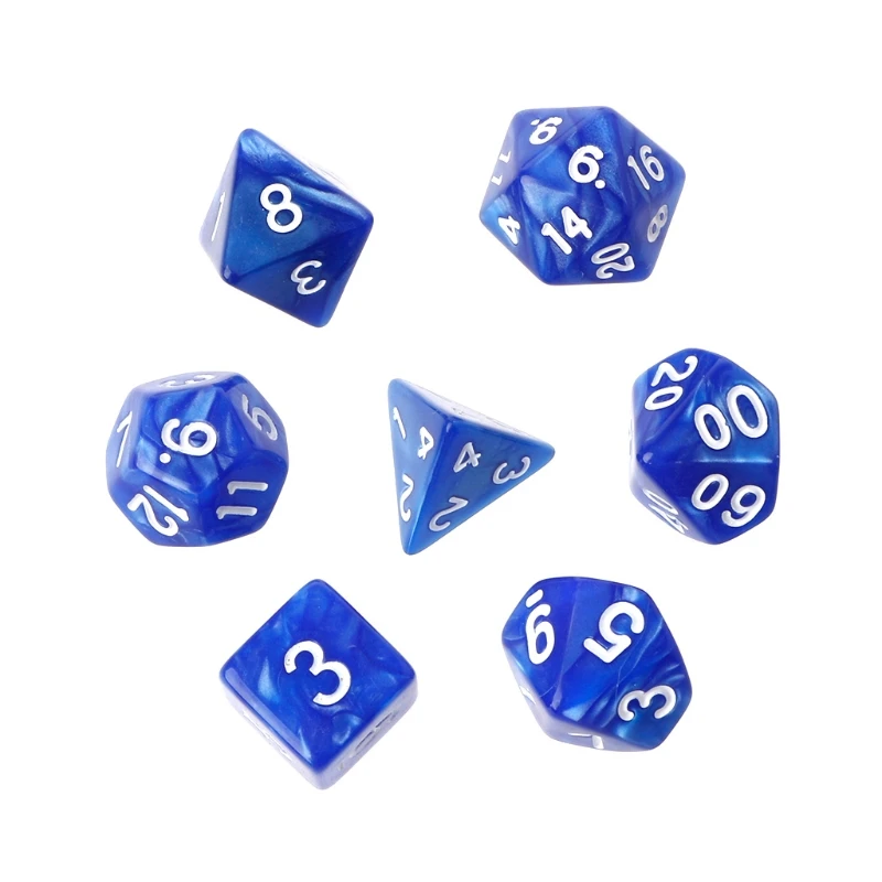 7 шт. многогранные кости белые цифры для Dragon Pathfinder D20 D12 2xD10 D8 D6 D4|Кубики| |