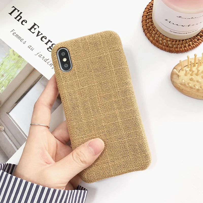 Ультратонкий чехол для iPhone X XS XR XsMax мягкий силиконовый из ТПУ с текстурой ткани 6 6s