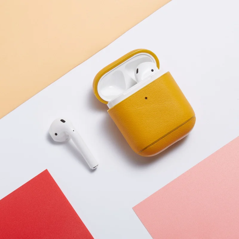 Роскошный бизнес чехол для наушников для Apple Airpods 2 ремешок из искусственной кожи Bluetooth наушники Air Pods чехол AirPod аксессуары