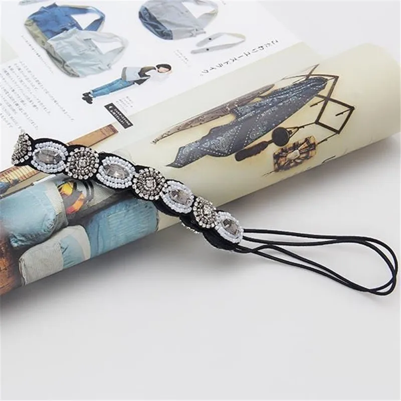 Женская повязка на голову с серыми бусинами и кристаллами|fashion hair styling|accessories